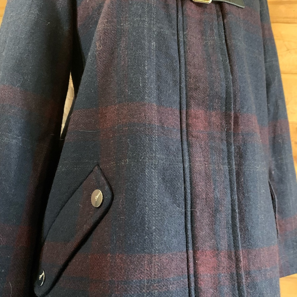 Vintage Guess LA Wool Shacket Navy Plaid Jacket Preppy Twee Coquette XS Cape - Picture 13 of 14
